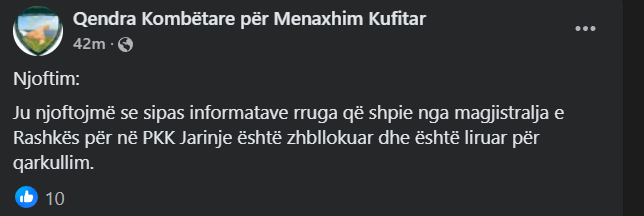 Largohen serbët, rruga drejt Jarinjës hapet për qarkullim