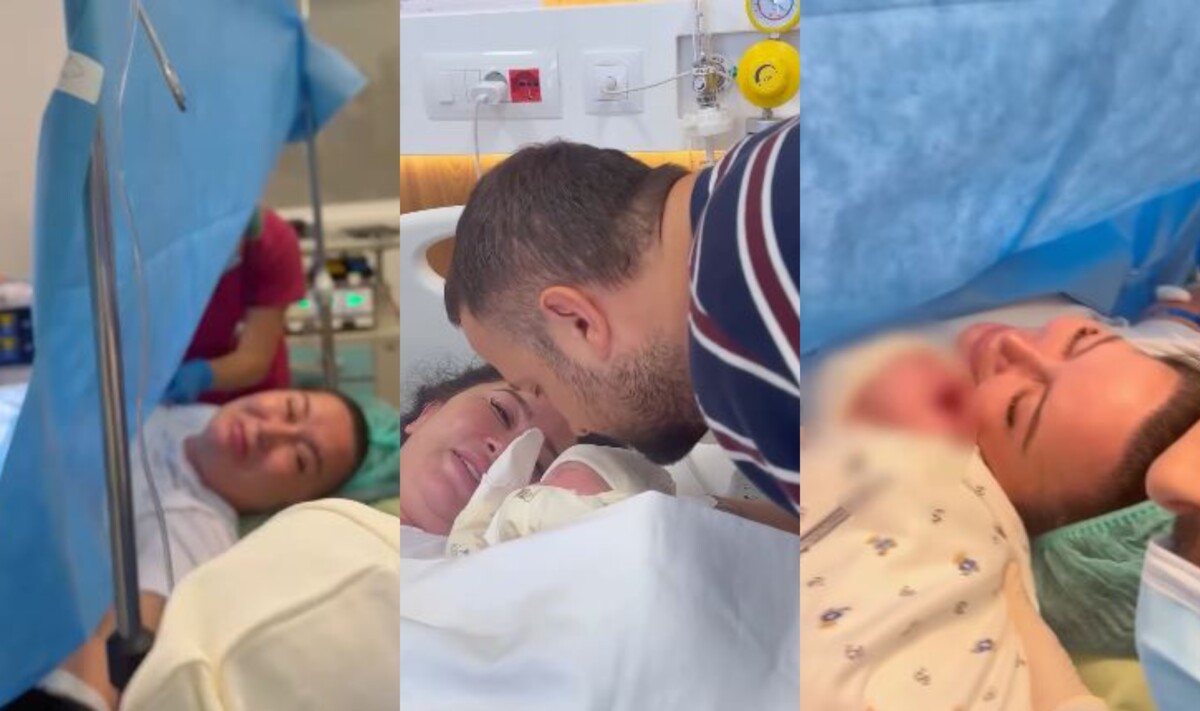 Dalin pamje nga momenti kur Dafina Zeqiri merr në duar për herë të parë birin e saj
