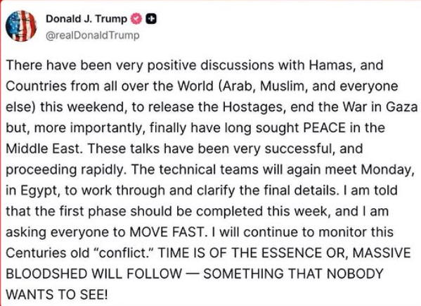 Përfundojnë negociatat e sotme për paqen në Gazë, Trump: Ishin të suksesshme, ecin shpejtë