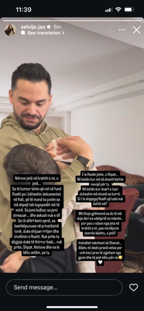 “Ndërrove jetë në krahët e mi! Nuk prite ta dëgjoje Roelin duke thirrur babi”, Selvije Jao prononcohet pas vdekjes së Shpat Kasapit