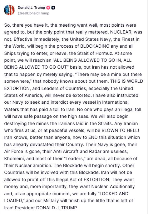 Trump: Do ta bllokojmë Ngushticën e Hormuzit