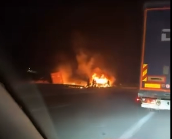 Detaje nga aksidenti qarkoren Radishan Prishtinë Mirkovcë  Arrestohet shoferi i kamionit