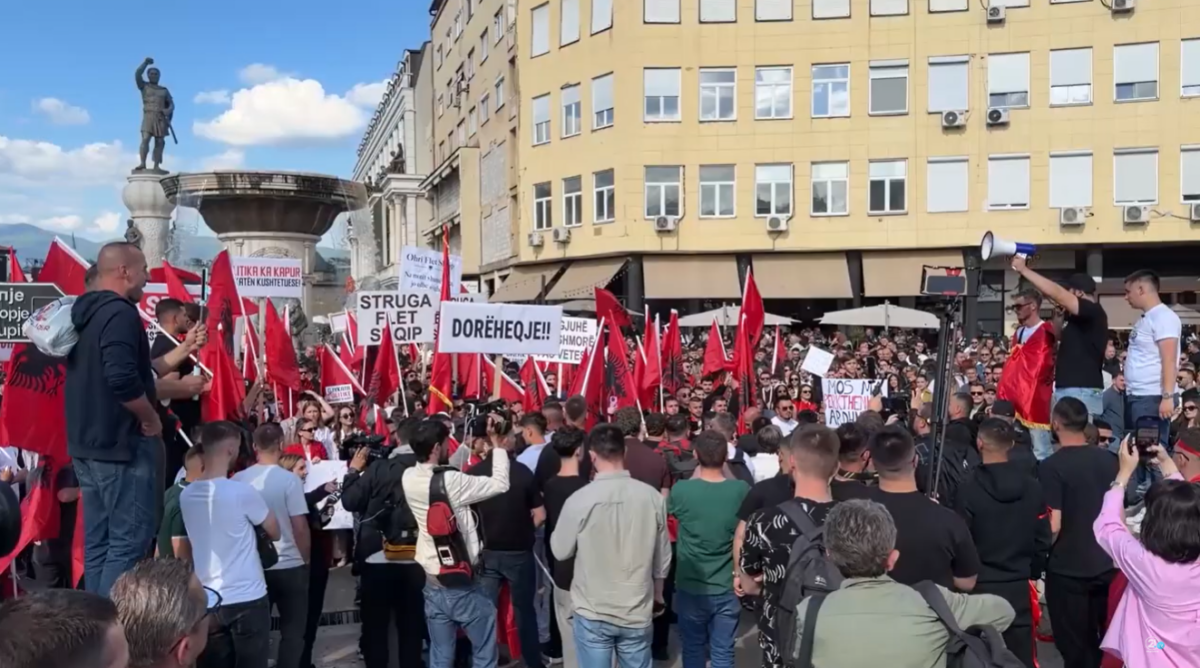 Protesta për gjuhën shqipe  studentët  Mos na mohoni gjuhën amtare