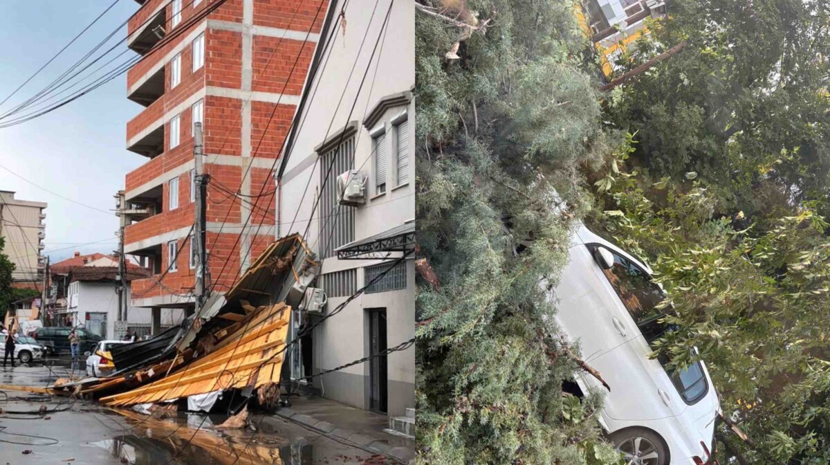 MPB  Nga stuhia në Shkup janë dëmtuar 117 automjete  35 çati  7 semaforë